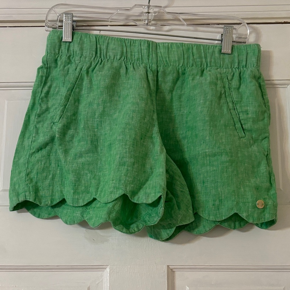 Lilly Pulitzer Vibrant Green Scalloped Shorts